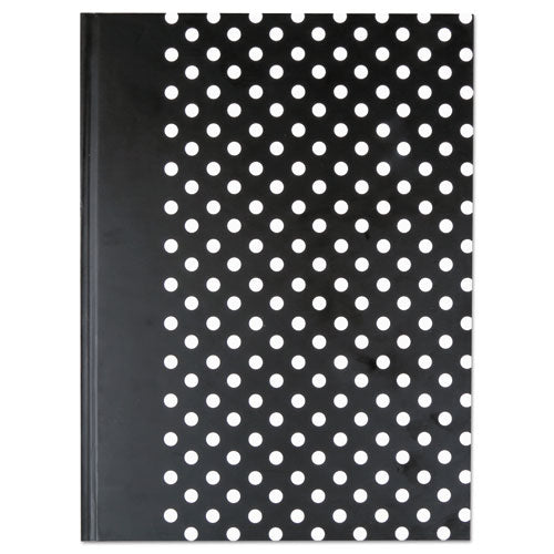Casebound Hardcover Notebook, Wide-legal Rule, Black-white Dots, 10.25 X 7.68, 150 Sheets