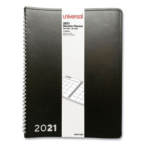 Monthly Planner, 11 X 8, Black, 2021