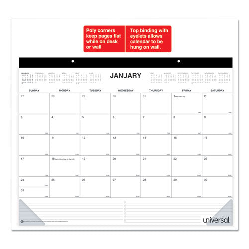 Desk Pad Calendar, 22 X 17, 2021