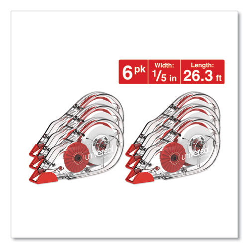 Correction Tape Dispenser, Non-refillable, 1-5" X 315", 6-pack