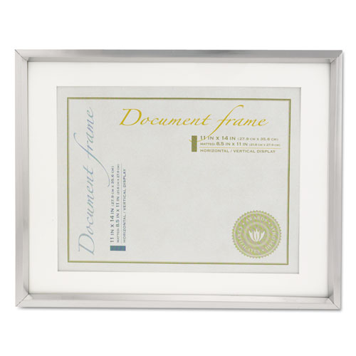Plastic Document Frame, For 8 1-2 X 11, Easel Back, Metallic Silver