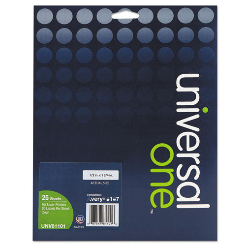 Deluxe Clear Labels, Inkjet-laser Printers, 0.5 X 1.75, Clear, 80-sheet, 25 Sheets-box