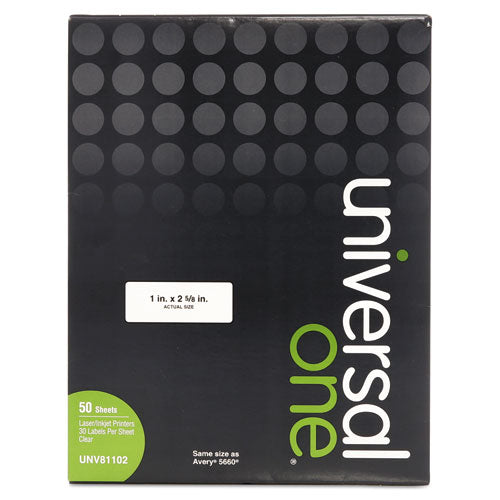 Deluxe Clear Labels, Inkjet-laser Printers, 1 X 2.63, Clear, 30-sheet, 50 Sheets-box