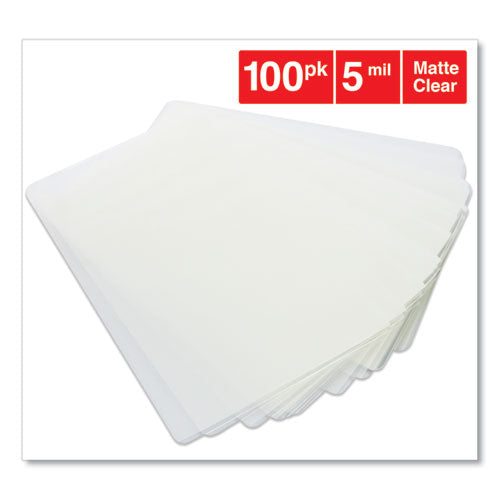 Laminating Pouches, 5 Mil, 3.75" X 2.25", Matte Clear, 100-box