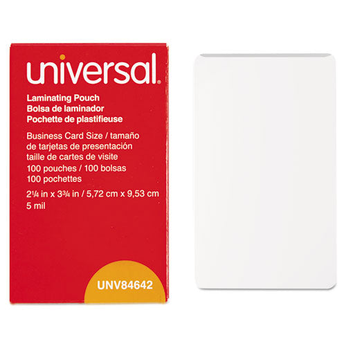 Laminating Pouches, 5 Mil, 3.75" X 2.25", Matte Clear, 100-box