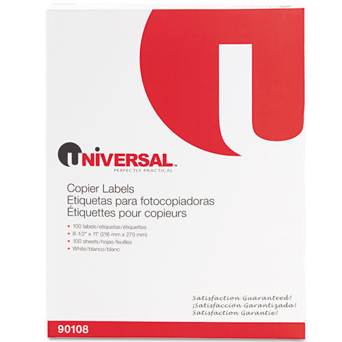 Copier Mailing Labels, Copiers, 8.5 X 11, White, 100-box