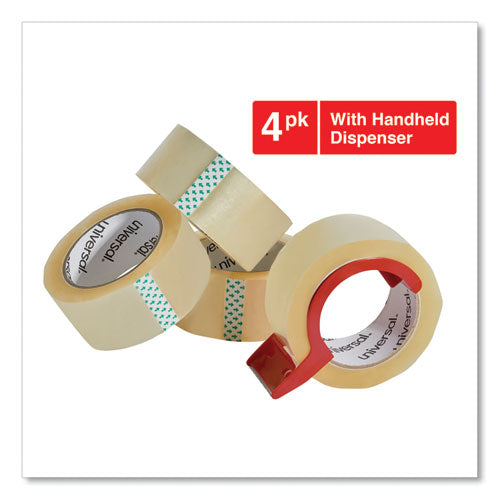 Heavy-duty Box Sealing Tape With Dispenser, 3" Core, 1.88" X 60 Yds, Clear, 4-box