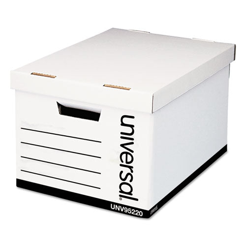 Medium-duty Easy Assembly Storage Box, Legal Files, White, 12-carton