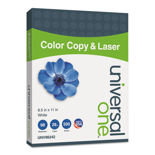 Deluxe Color Copy & Laser Paper, 98 Bright, 28lb, 8.5 X 11, White, 500-ream