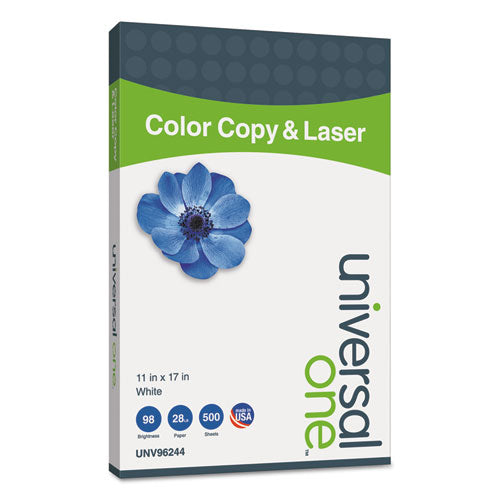 Deluxe Color Copy & Laser Paper, 98 Bright, 28lb, 11 X 17, White, 500-ream