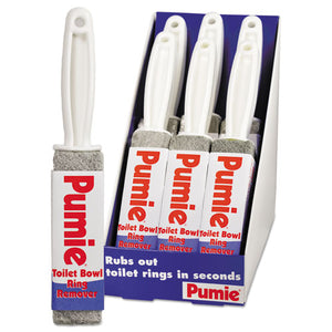 Toilet Bowl Ring Remover With Handle, Pumice, Gray, 6-carton