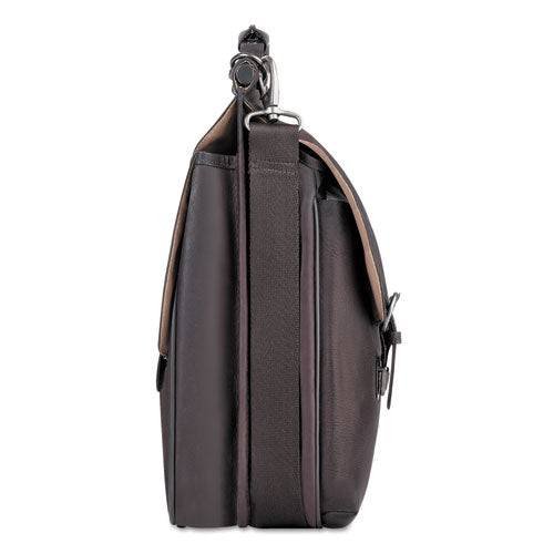 Executive Leather Briefcase, 16", 16 1-2" X 5" X 13", Espresso
