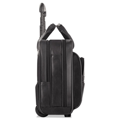 Classic Leather Rolling Case, 15.6", 16 7-10" X 7" X 13", Black