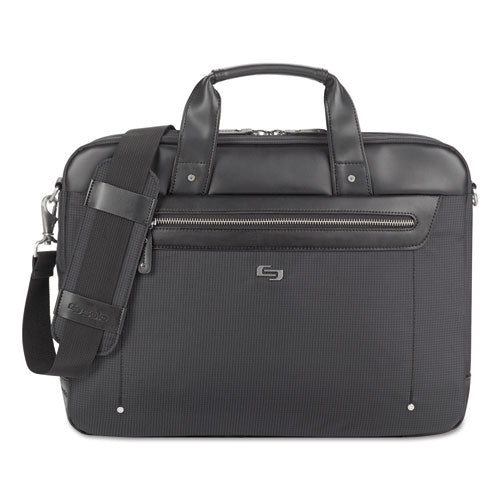 Irving Briefcase, 16.54" X 2.36" X 13.39", Polyester, Black