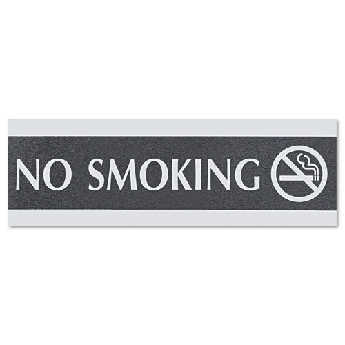 Century Series Office Sign, Employees Only, 9 X 3, Black-silver