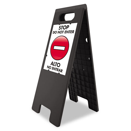 Floor Tent Sign, Doublesided, Plastic, 10 1-2" X 25 1-2", Black