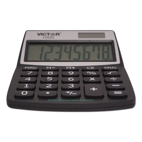 1000 Minidesk Calculator, Solar-battery, 8-digit Lcd