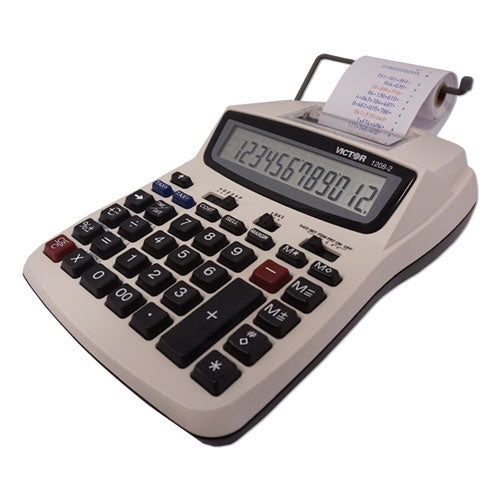 1208-2 Two-color Compact Printing Calculator, Black-red Print, 2.3 Lines-sec