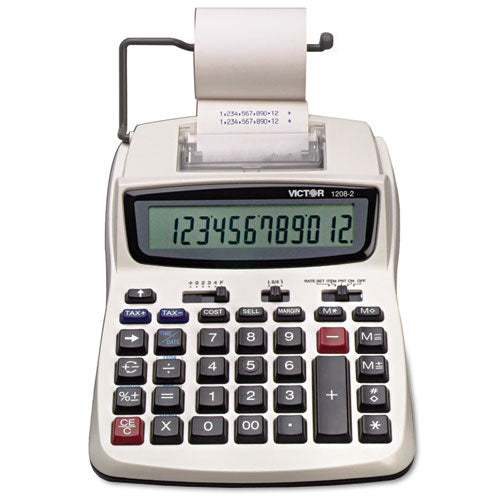 1208-2 Two-color Compact Printing Calculator, Black-red Print, 2.3 Lines-sec