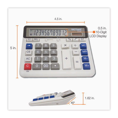 2140 Desktop Business Calculator, 12-digit Lcd