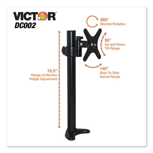 Monitor Mount With Single And Dual Arm Components, 27.5w X 3d X 16.5h, Black