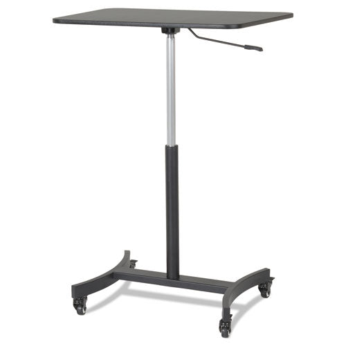 High Rise Mobile Adjustable Sit-stand Workstation, 30.75w X 22d X 44h, Black