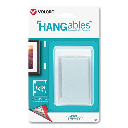 Hangables Removable Wall Fasteners, 0.75" X 0.75", White, 16-pack