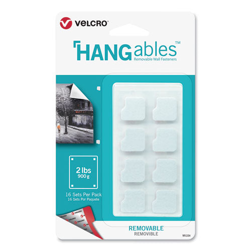 Hangables Removable Wall Fasteners, 0.75" X 0.75", White, 16-pack