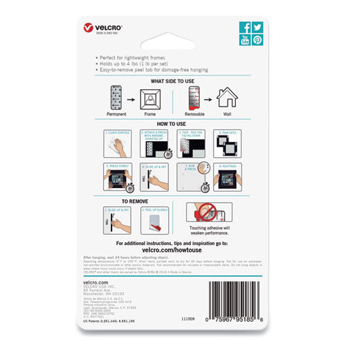 Hangables Removable Wall Fasteners, 0.75" X 1.75", White, 8-pack