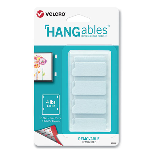 Hangables Removable Wall Fasteners, 0.75" X 1.75", White, 8-pack