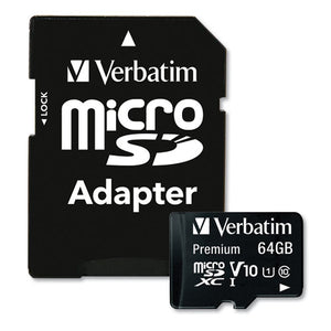 64gb Premium Microsdxc Memory Card With Adapter, Up To 90mb-s Read Speed