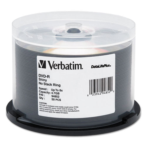Datalifeplus Dvd-r, 4.7gb, 8x, Shiny Silver Silk Screen Printable, 50-pk Spindle