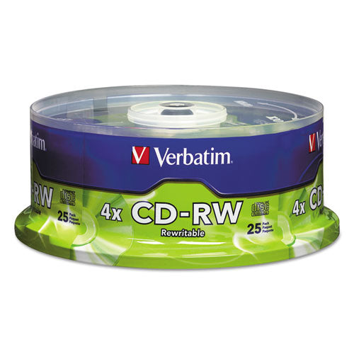 Cd-rw Discs, 700mb-80min, 4x, Spindle, Matte Silver, 25-pack
