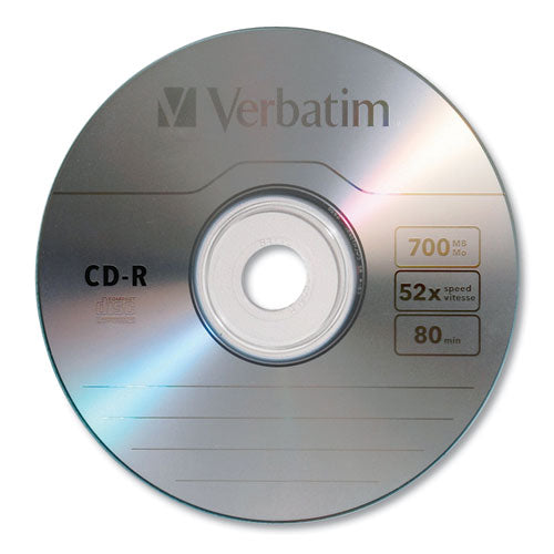 Cd-r Recordable Disc, 700mb, 52x, Silver, 10-pack