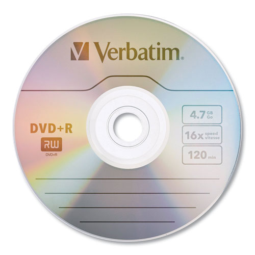 Dvd+r Recordable Disc, 4.7gb, 16x, Silver, 10-pack
