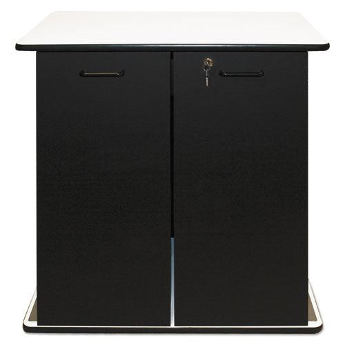 Refreshment Stand, Two-shelf, 29.5w X 21d X 33h, Black-white