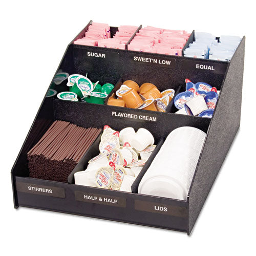 Horizontal Condiment Organizer, 12w X 16d X 7 1-2h, Black