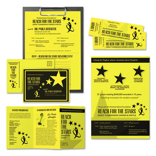 Color Cardstock, 65 Lb, 8.5 X 11, Lift-off Lemon, 250-pack