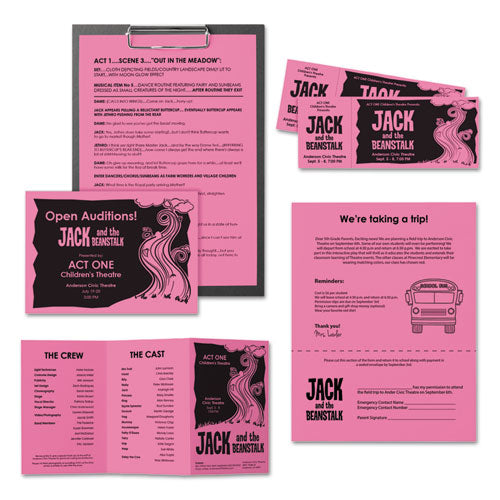 Color Paper, 24 Lb, 8.5 X 11, Pulsar Pink, 500-ream