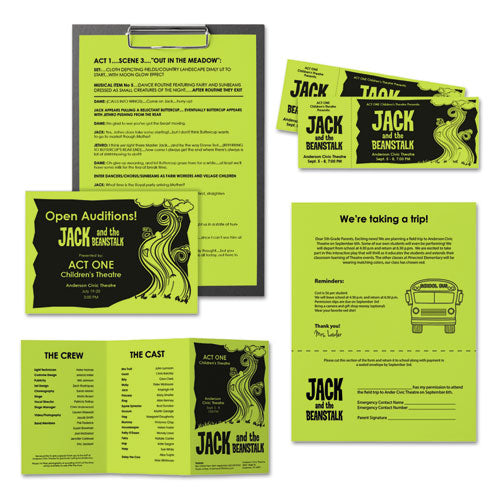 Color Paper, 24 Lb, 8.5 X 11, Vulcan Green, 500-ream