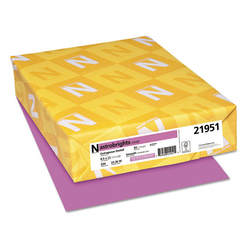 Color Cardstock, 65 Lb, 8.5 X 11, Outrageous Orchid, 250-pack
