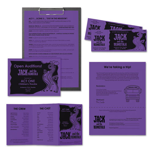 Color Paper, 24 Lb, 8.5 X 11, Gravity Grape, 500-ream