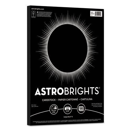 Color Cardstock, 65 Lb, 8.5 X 11, Eclipse Black, 100-pack