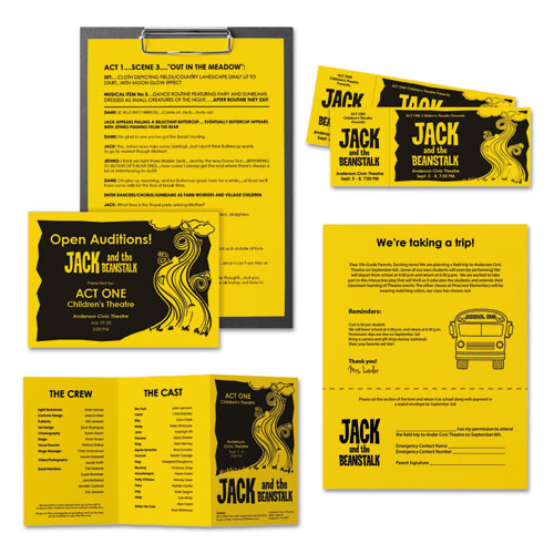 Color Paper, 24 Lb, 11 X 17, Solar Yellow, 500-ream