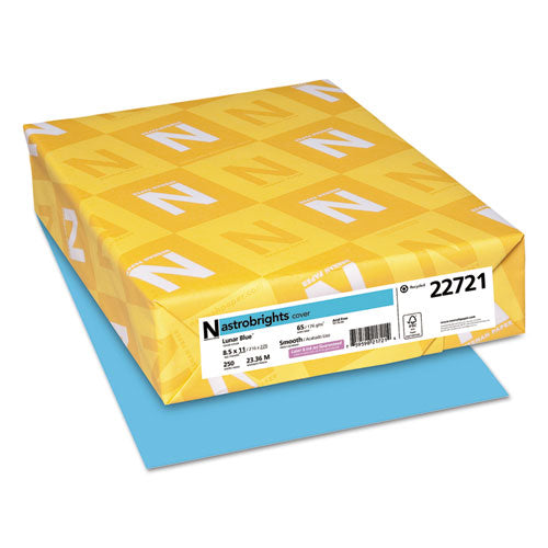 Color Cardstock, 65 Lb, 8.5 X 11, Lunar Blue, 250-pack