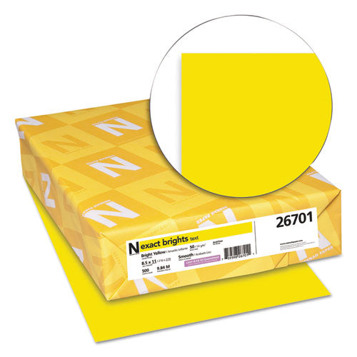 Exact Brights Paper, 20lb, 8.5 X 11, Bright Yellow, 500-ream