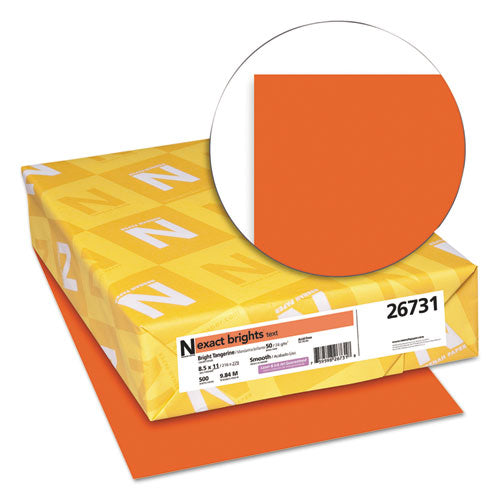 Exact Brights Paper, 20lb, 8.5 X 11, Bright Tangerine, 500-ream