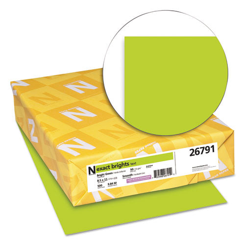 Exact Brights Paper, 20lb, 8.5 X 11, Bright Green, 500-ream