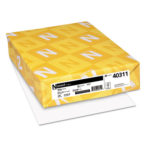 Exact Index Card Stock, 94 Bright, 90lb, 8.5 X 11, White, 250-pack