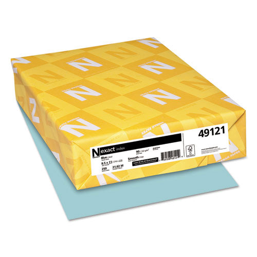 Exact Index Card Stock, 90lb, 8.5 X 11, Blue, 250-pack